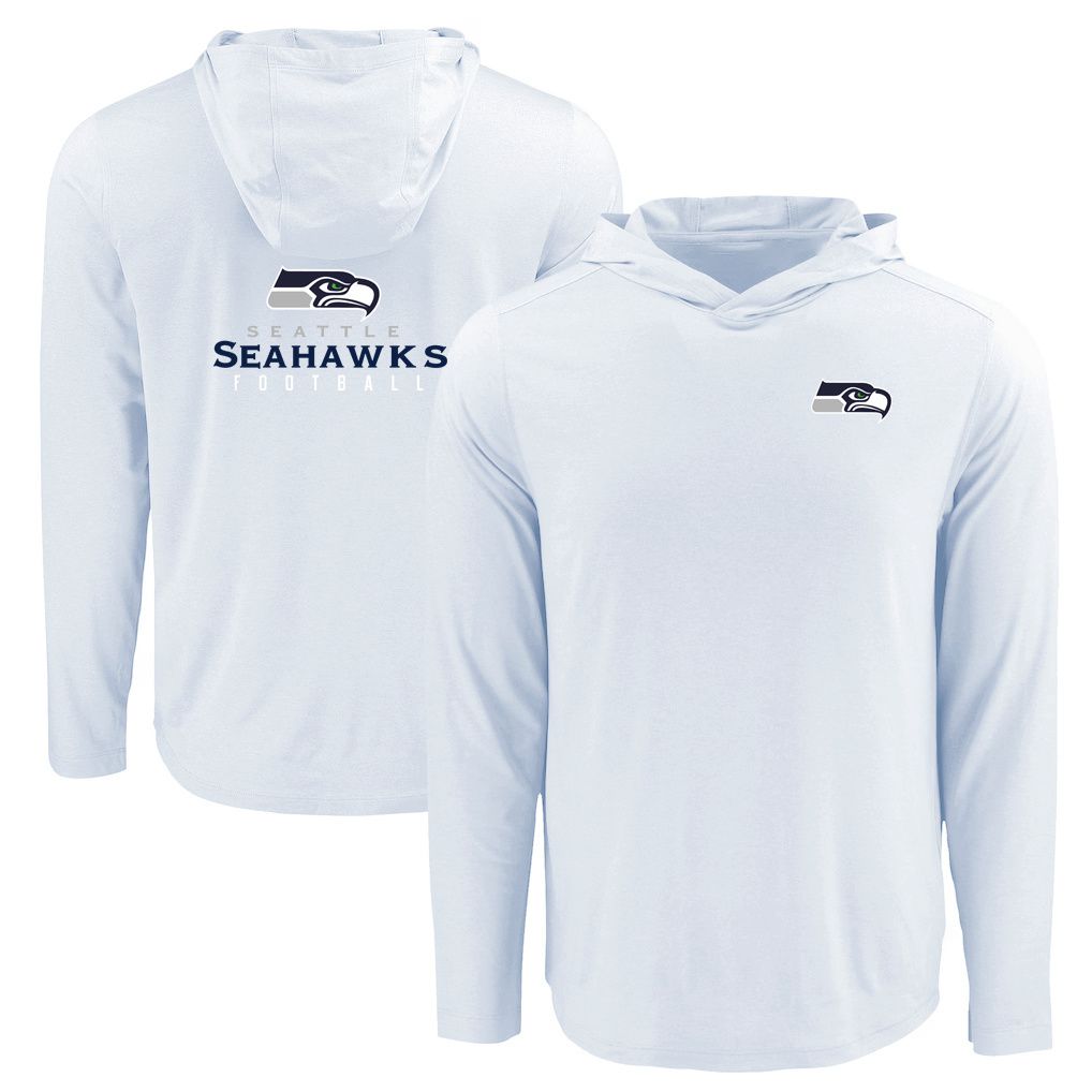Men 2026 NFL Seattle Seahawks Hooded long sleeved T-shirt white 05->nfl t-shirts->Sports Accessory